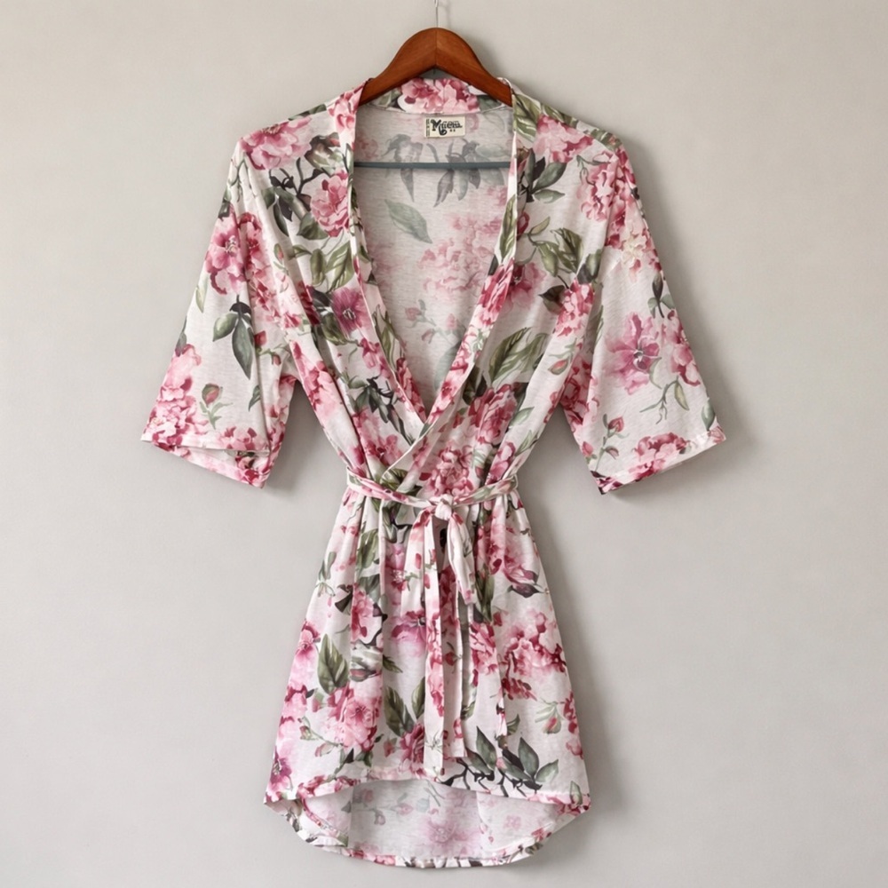 Show Me Your Mumu Floral Robe Feminine Knee Length Belted